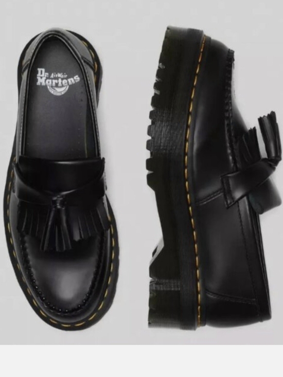Dr. Martens Shoes - Dr. Martens Black Tassel Platform Loafers